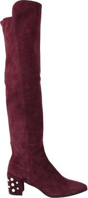 Women's Bordeaux Suede Knee High Boot