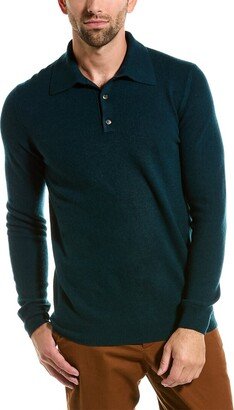 Solid Cashmere Polo Sweater-AJ