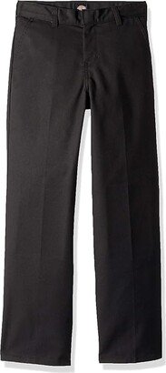 Boys' Flexwaist Flat Front Straight Leg Pant (Black) Men's Clothing