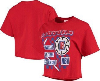 Women's Red Los Angeles Clippers Hometown Crop Top T-shirt