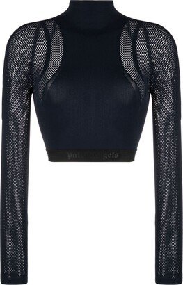 Mesh-Panel Cropped Top