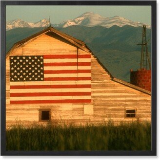 Photo Tiles: American Barn Photo Tile, Black, Framed, 8X8, Multicolor