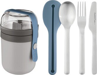 Leo to-Go Dual Lunch Box and Flatware Set