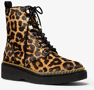 Haskell Leopard Calf Hair Combat Boot