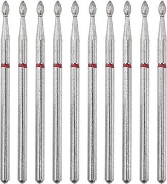 Unique Bargains Emery Nail Drill Bit Set for Acrylic Nails 3/32 Inch Nail Art Tools 44.1mm Length Red 10 Pcs