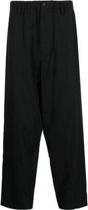 Elasticated-Waist Tapered-Leg Trousers-AB