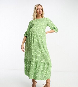 Nobody’s Child Maternity Nobody's Child Maternity Rachel smock midi dress in green micro floral