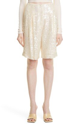 Sequin High Waist Bermuda Shorts