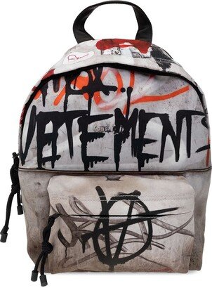 Graffiti Printed Mini Backpack