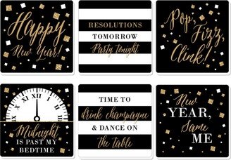 Big Dot Of Happiness New Year's Eve - Funny Party Decor - Drink Coasters - Set of 6