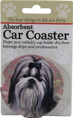 E&S Pet Car Coaster 2.5 Shih Tzu Black & White Coaster. Absorbant E & S Pet - Coasters