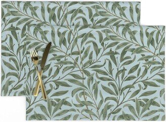 Antique Botanical Placemats | Set Of 2 - Morris Willow Bough By Peacoquettedesigns Victorian Art Nouveau Cloth Spoonflower