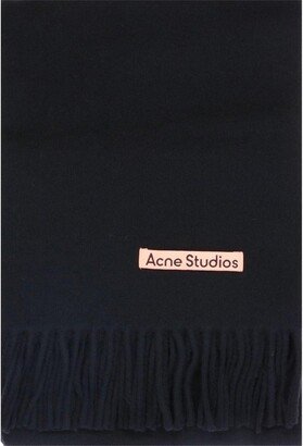 Logo Label Fringe Scarf