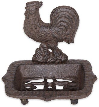 Accent Plus Cast Iron Soap Dish - Rooster - Brown - 5.7 x 4.33 x 5.3