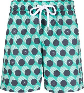 Graphic-Print Swim Shorts-AQ