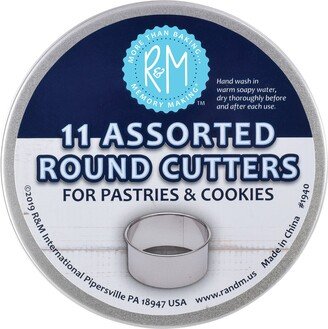 Plain Pastry Cutters Round 11 Piece Cookie Cutter Set