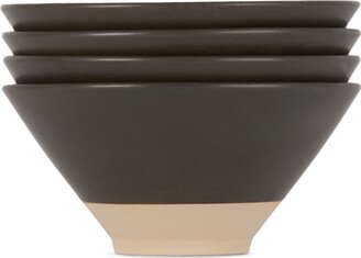 Lineage Ceramics Black Ramen Bowl, 4 pcs