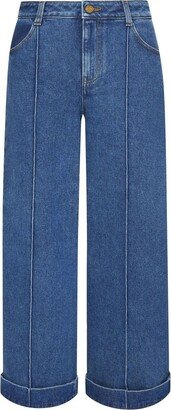 Wide-Leg Cropped Jeans-AC