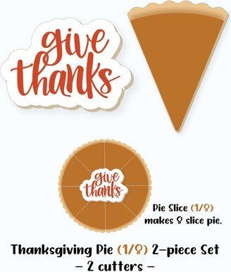 Thanksgiving Cookie Cutters | Pie Cutter Set Platter, Slice, Give Thanks Plaque