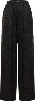 Logo silk jacquard pajama pants