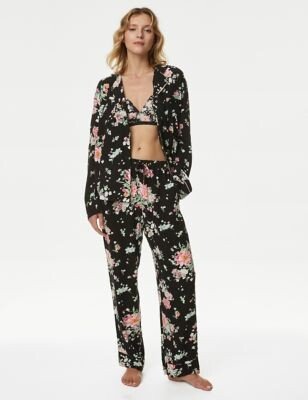 M&S X GHOST Floral Print Pyjama Bottoms-AB