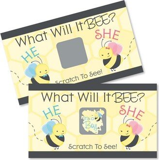 Big Dot of Happiness Boy Bee Gender Reveal - What Will It Bee Gender Reveal Scratch Off Cards - Baby Shower Game - 22 Count