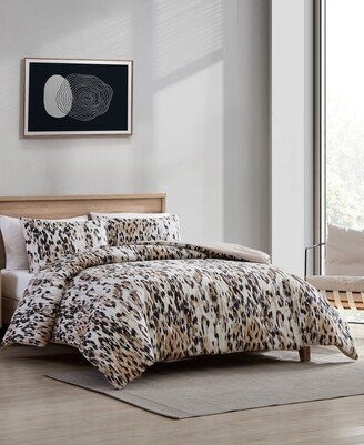 Abstract Leopard 3 Piece Duvet Cover Set, Full/Queen