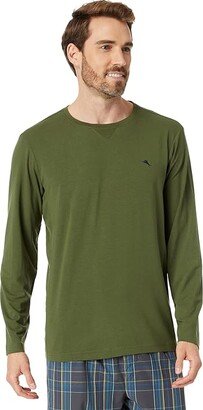 Knit Long Sleeve Top (Olive) Men's Pajama