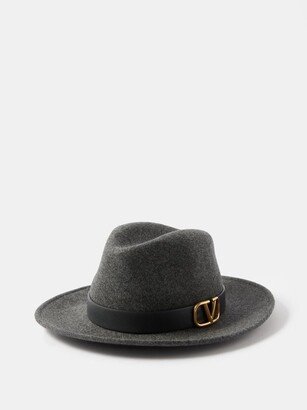 V-logo Wool-felt Fedora Hat