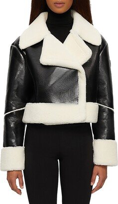 Emika Faux Leather Crop Moto Jacket