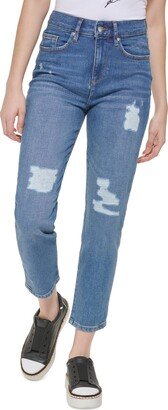 Women's Distressed Tape Denim