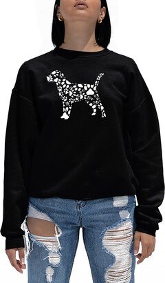 Women's Dog Paw Prints Word Art Crewneck Sweatshirt