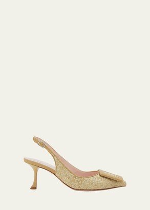 Viv In The City Raffia Slingback Pumps