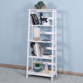 TiramisuBest Basics Modern 5-Tier Ladder Wooden shelf Organizer - N/A