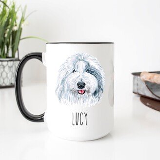 Sheep Dog Mug, Custom Dog Personalized Face, Sheepdog Gift, Sympathy Memorial Gifts For Owner