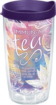 Tervis Immuna Tea Made in Usa Double Walled Insulated Tumbler Travel Cup Keeps Drinks Cold & Hot, 16oz, Clear