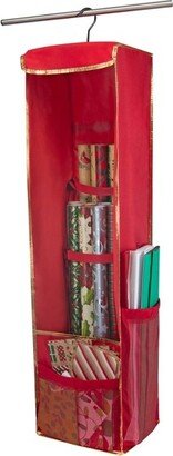 Holiday Hanging Gift Wrap & Accessory Organizer with Side Pockets