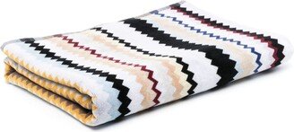 Chevron-Print Cotton Beach Towel