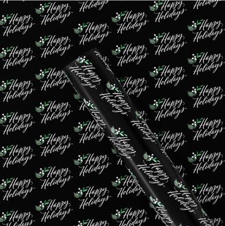 50 sq ft 'Happy Holidays' Christmas Gift Wrap Black - Wondershop™