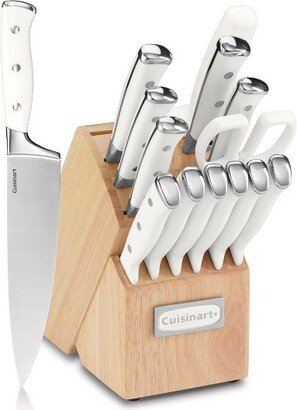 Classic 15pc Stainless Steel White Triple Rivet Cutlery Block Set - C77WTR-15P
