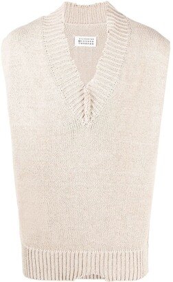 Distressed-Detail Knit Vest