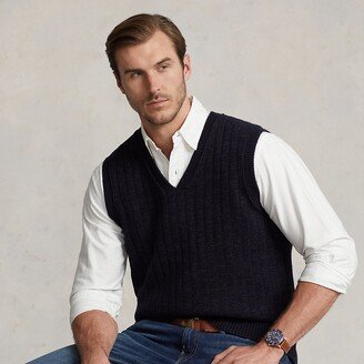 Ralph Lauren Distressed Cotton-Blend Sweater Vest