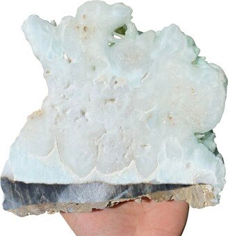 Caribbean Blue Calcite & Aragonite Stone Slab - Crystal Slice #11