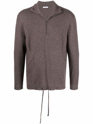 Zip Placket Cashmere Pullover