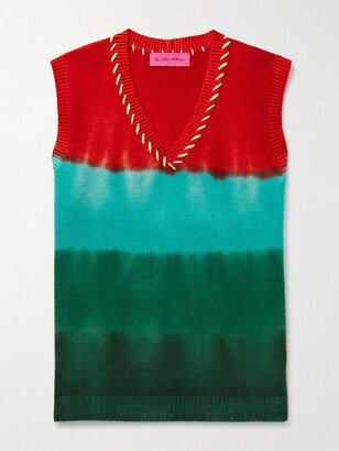 Embroidered Tie-Dyed Cashmere Sweater Vest