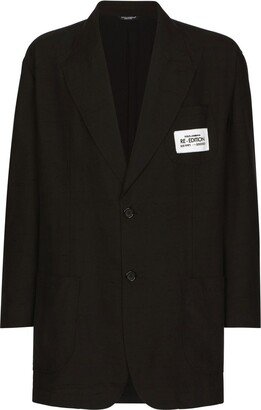 Logo-Patch Single-Breasted Blazer-AB