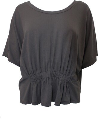 Joeleen Torvick Gathered Reversible Tee - Raven