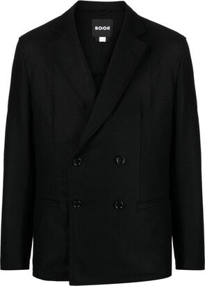 Notched-Lapels Wool Double-Breasted Blazer