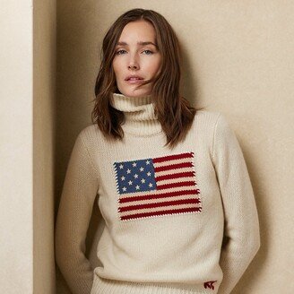 Ralph Lauren Flag Cashmere Turtleneck Sweater-AA