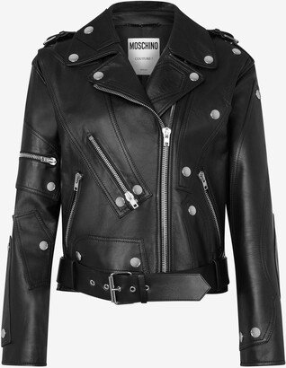 Sewing Details Nappa Leather Biker